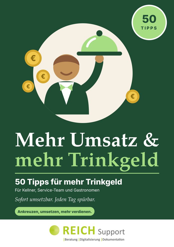 Cover: Mehr Umsatz und mehr Trinkgeld – 50 Tipps für mehr Trinkgeld